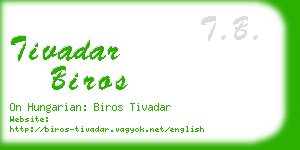 tivadar biros business card